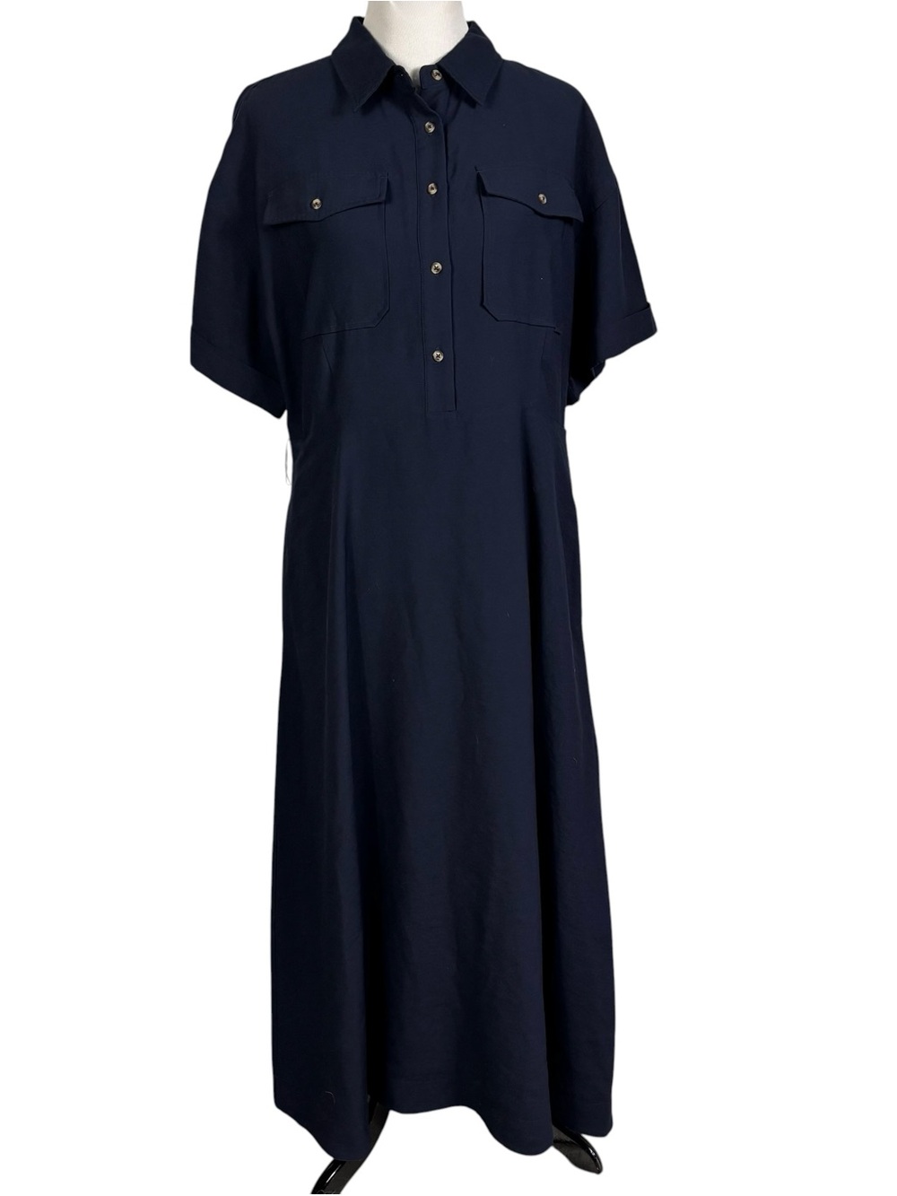 Tuckernuck Navy Blue Lucienne Maxi Dress 1/2 Button Women's Size XXL